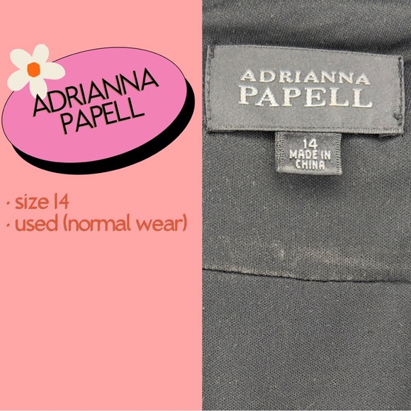 Adrianna Papell Size 14 Black Taffeta Cocktail Dress - Picture 4 of 4